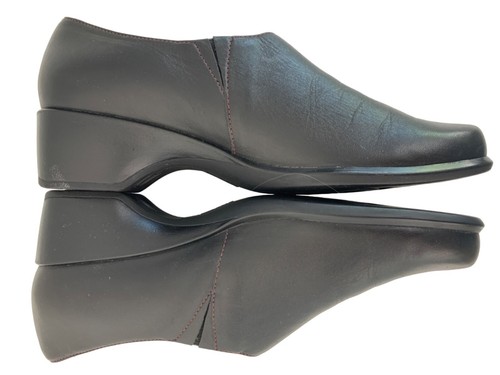 Vintage Clarks Leather Black Shoe Stretch Comfort Size 6.5M 73645 Slip On 7959 - Picture 3 of 9