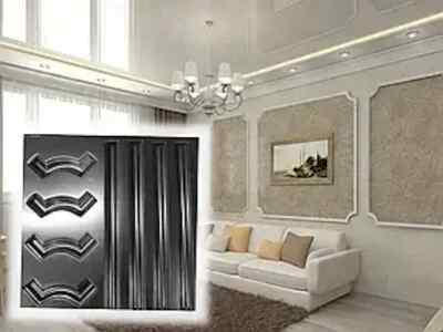 2pcs Panels Wall ABS Stone Art Plastic Mold Decor 3D Plaster Tile Form Design