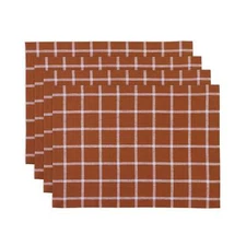 Solino Home 100% Pure Linen Placemats 14 x 19" for Fall Dining - Windowpane