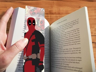THE GEEK MONKEY Marvel Deadpool Bookmark Gift Handmade Minimalist Style Geeky Original Art