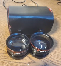 Pair Of AMBICO Video V-0385 Wide Angle 0.5x Lens In Original Case