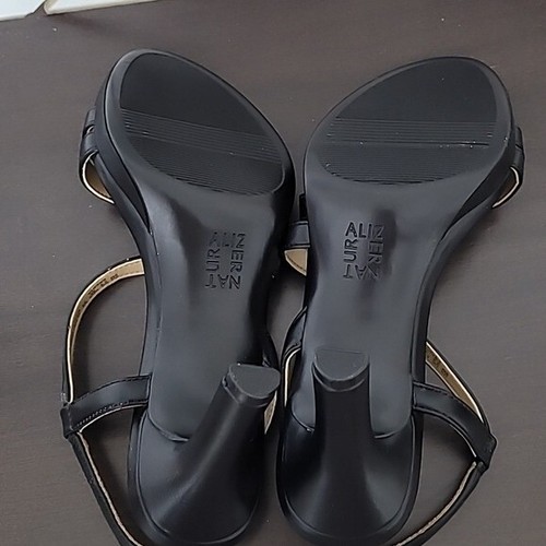 NEW Naturalizer Brenta Strappy Dress Sandals Black Faux Leather Heels 6M - Picture 9 of 10