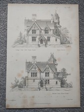 Cottage Orne Mill Green, Essex - Antique Print - 1868