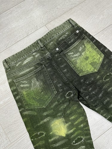 GIVENCHY Paris Distressed Hand Painted Jeans | Grün | Größe 31W | UVP 1500£ - Bild 10 von 19