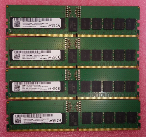 128GB  4X32GB 2Rx8 PC5-44800 Micron DDR5-5600 Server Memory MTC20F2085S1RC56G1