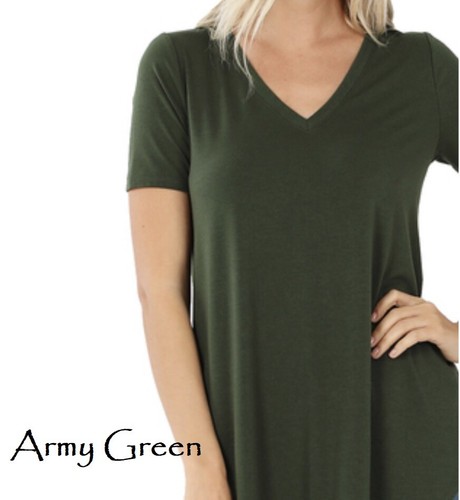 Plus/Reg Zenana Everyday Basic v neck relaxed t shirt tee top S M L XL 1X 2X 3X - Picture 9 of 20