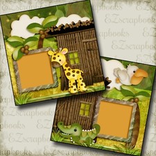 Jungle Babies - 2 Premade Scrapbook Pages - EZ Layout 2925