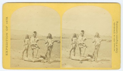 G1717~ ARIZONA  1873 WHEELER SURVEY Apache Indians War Path Stereoview