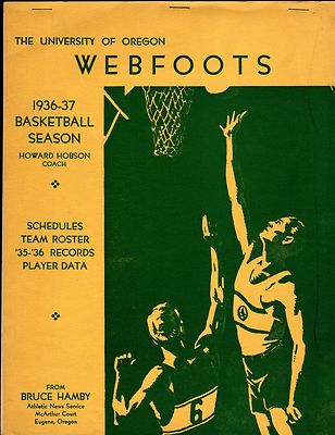 1936-37 OREGON DUCKS **Basketball Media Guide** with TALL