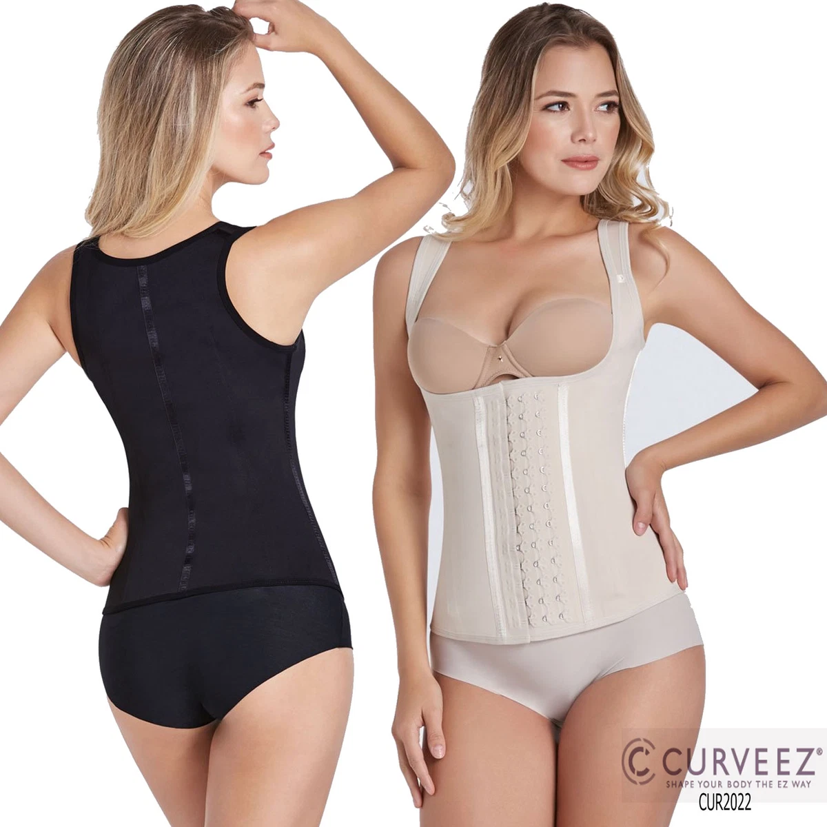 Curveez Latex Thermal Waist Cincher Posture ABS Molding PLUS 3 Pos Shapewear  New