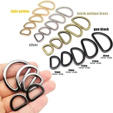 Metal Handbag Bag Purse Strap Belt Dog Collar Chain Web Flat Dee D Ring Buckle