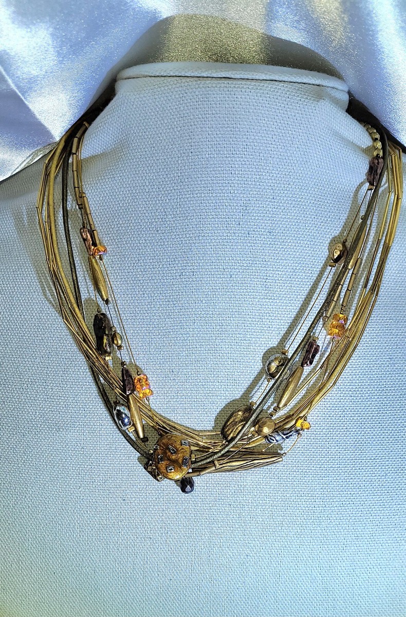 Chco's Modernst Bronze Brown Mult Strand Beaded Ne… - Gem