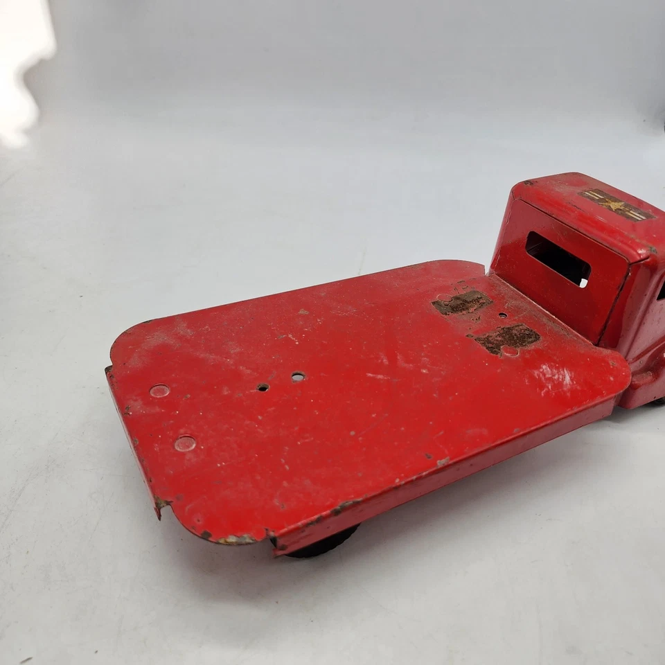 RARE Structo vintage Toy Missile Launcher Truck Flatbed 12" Delivery Truck - Image 3 of 4