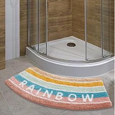 Image of Curved bath mat, non-slip bathroom mat, floor mat, bathtub mat, bathroom