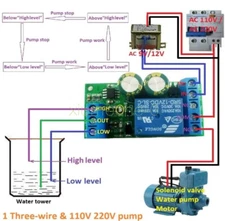 12V Water Level Automatic Controller Liquid Sensor Switch Solenoid Motor Pump M
