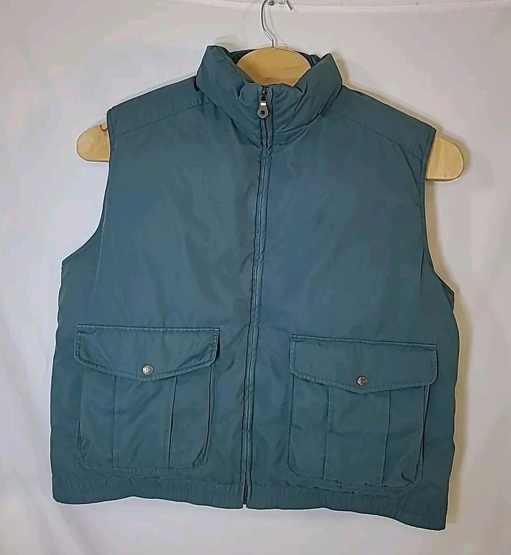 Lands End Green Goose Down Puffer Vest Outdoor Size Mens Large