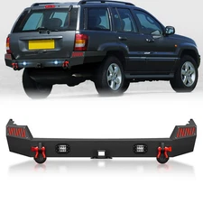 Rear Bumper W/ LED Lights For 1999-2004 Jeep 2nd Gen Grand Cherokee WJ Off-Road