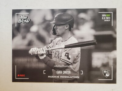 EVAN CARTER 2024 Topps Black & White ROOKIE RESOLUTION #RR8 Rangers