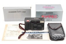 UNUSED in BOX Case CHINON 35F II BLACK Point Shoot Film Camera From Japan