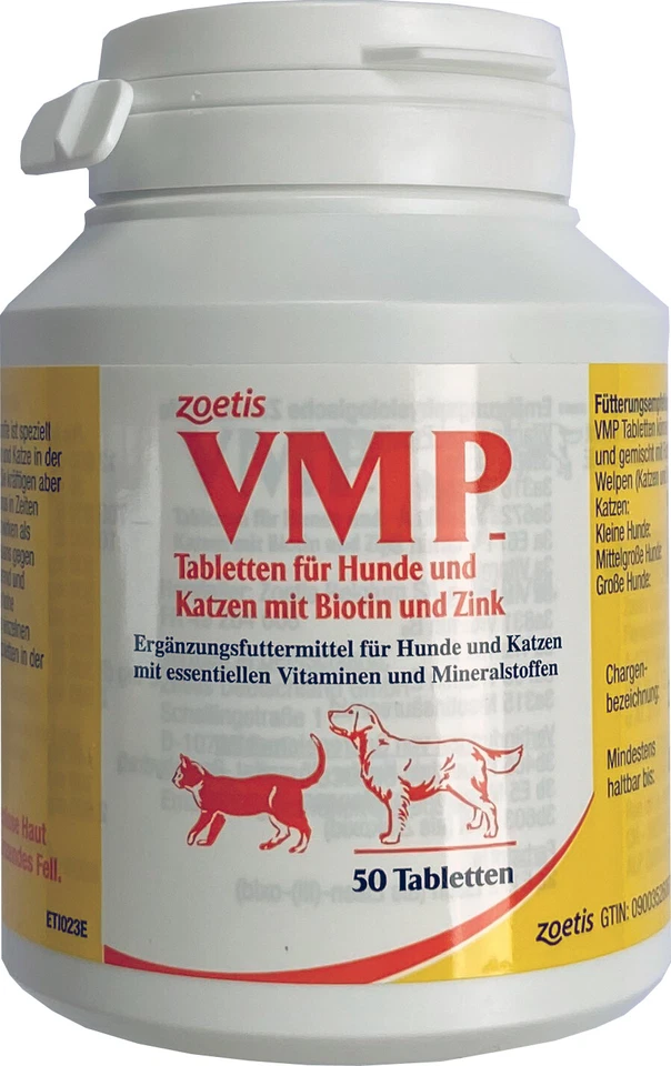 VMP Pfizer Zoetis 50 Tabletten Dose - Vitamine Hunde -DHL kostenlos!(152,92€/Kg)
