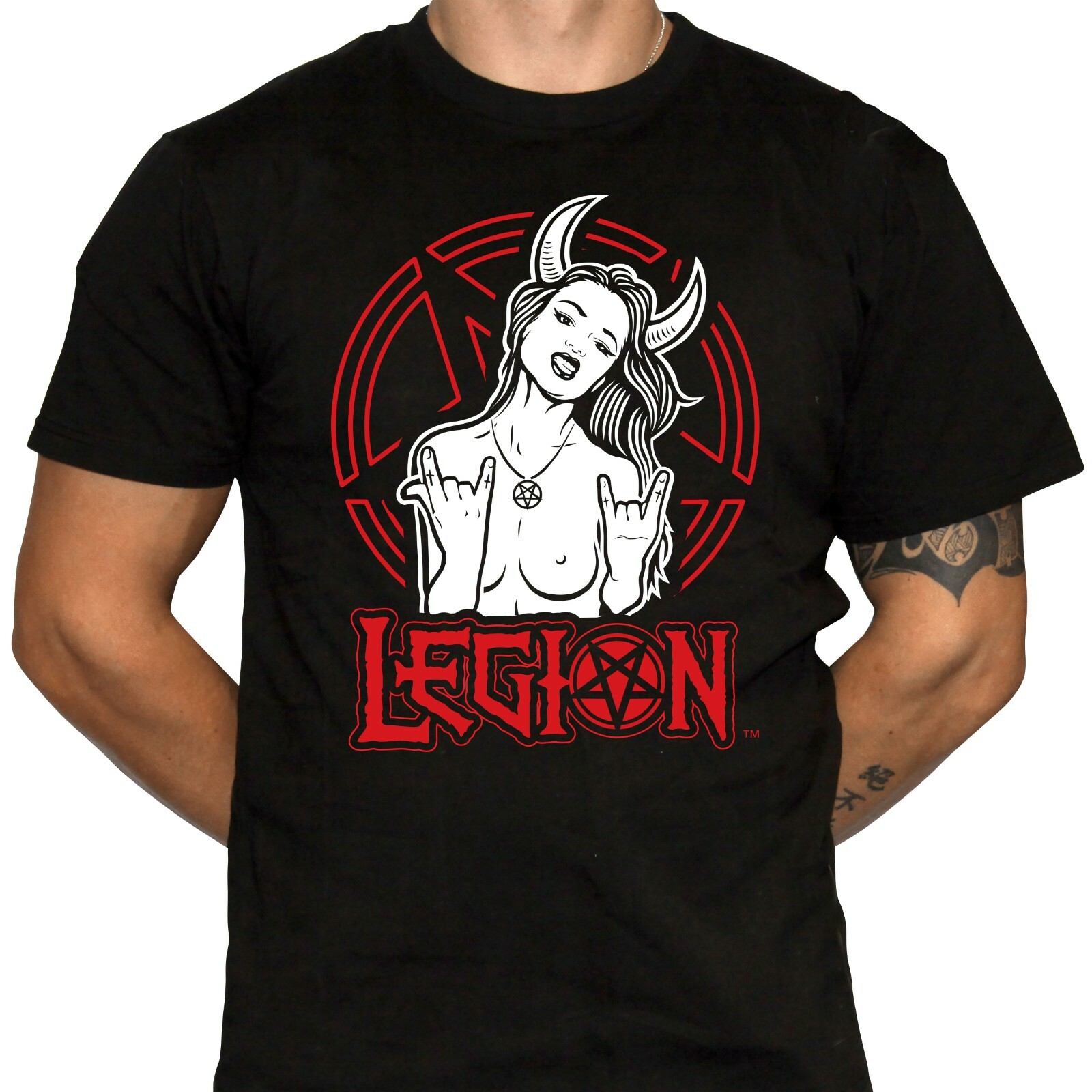 Camiseta LEGION DEVIL GIRL - Ilustración Pinup Original - 100% Algodón Preencogido