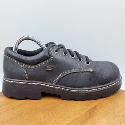 Skechers Brown Leather Lug Platform 
