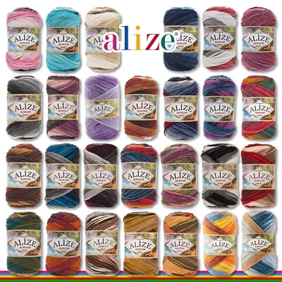 Alize 100 g Burcum Batik Wolle mit Farbverlauf Häkeln Stricken 27 Farben