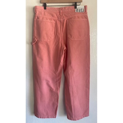 Mother Snacks The Fun Dip Utility Puddle Dark Pink Carpenter Pants 32 NWOT