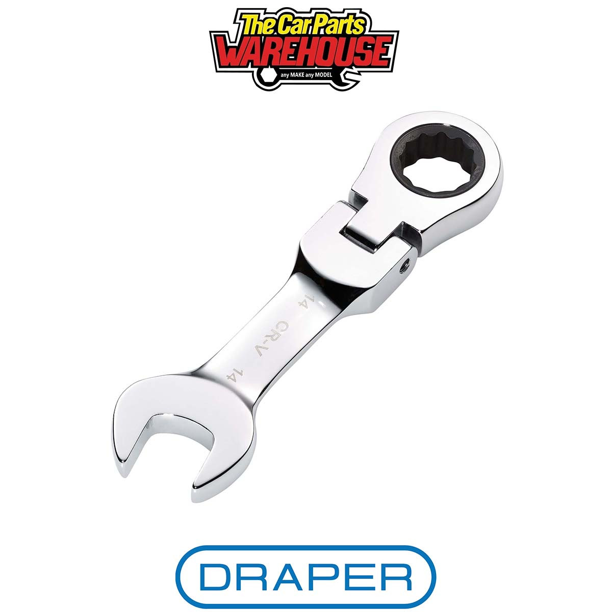 Draper Hi-Torq Stubby Flexible Head Ratchet Combination Spanner 14mm - Image 3