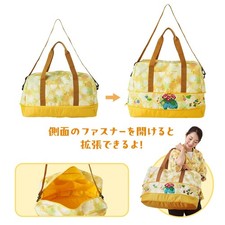 Pokemon Center Japan Expandable Boston Bag Midarezaki Pikachu Floral Travel NEW