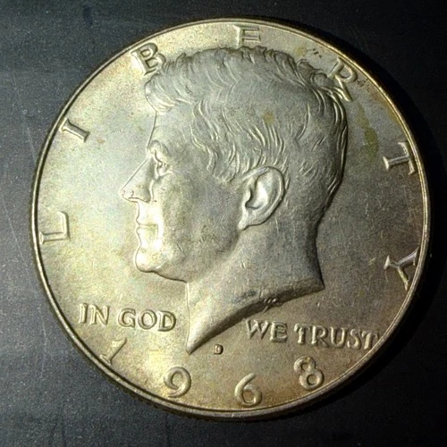 1968 (D) Kennedy Half Dollar 50¢ - 40% Silver - AU/BU.     (#6)