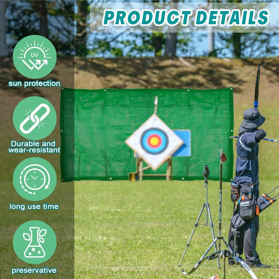 Archery Backstop - Heavy Duty Archery Net (Green, 6 x 10 ft) - Image 4 of 4