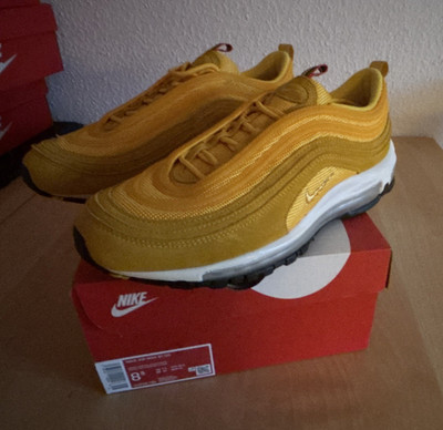 Nike Air Max 97 QS Herren Sneaker Gelb Weiß atmungsaktiv EU 42 CI3708-700
