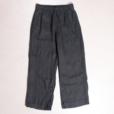 Athleta Retreat Linen High Rise Wide Leg Black Pants Small Coastal Beachy Boho