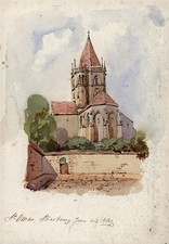 H. B. Garling - Watercolour Painting - St Omer Strasbourg - 1844 - Grand Tour