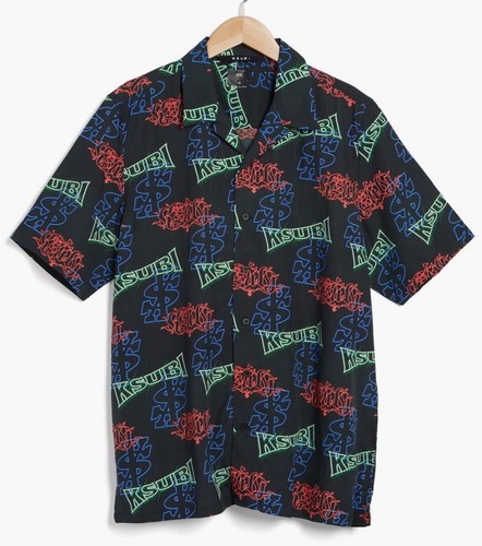 Ksubi Glow Resort Short Sleeve Camp Shirt Men’s Size Medium/ Black Multicolor - 第 1/10 張圖片