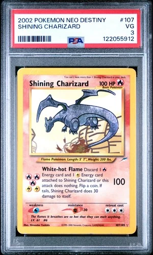 2002 POKEMON NEO DESTINY #107 SHINING CHARIZARD PSA 3