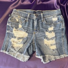 Rock Republic Women s Size 2 Distressed Cutoff Jean Shorts Frayed Hem Denim