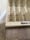 Vintage Hard Plastic Silverware Flatware Tray Organizer Off White Cream — photo 3