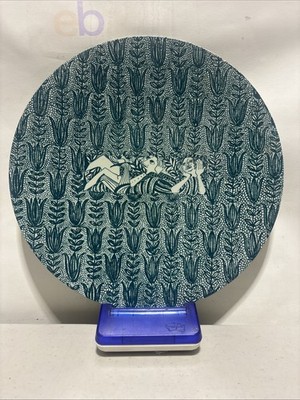 Bjørn Wiinblad Vintage Large 12  Danish Blue Tulips Serving Wall Plate 60s Bjorn