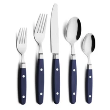 Silverware Set, Retro/Rivet Colorful Stainless Steel Tableware Kitchen Flatwa...