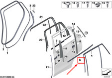 BMW X5 G05 T�rkanalabdeckung hinten rechts 51357444066 7444066 NEU Original