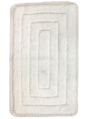 Threshold Plush White Bath Rug With Crochet Edge, Cotton Bath Mat 20x32