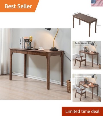 Solid Wood Desk, Gaming Study Home Office Desks for Work, Student PC Desk for...