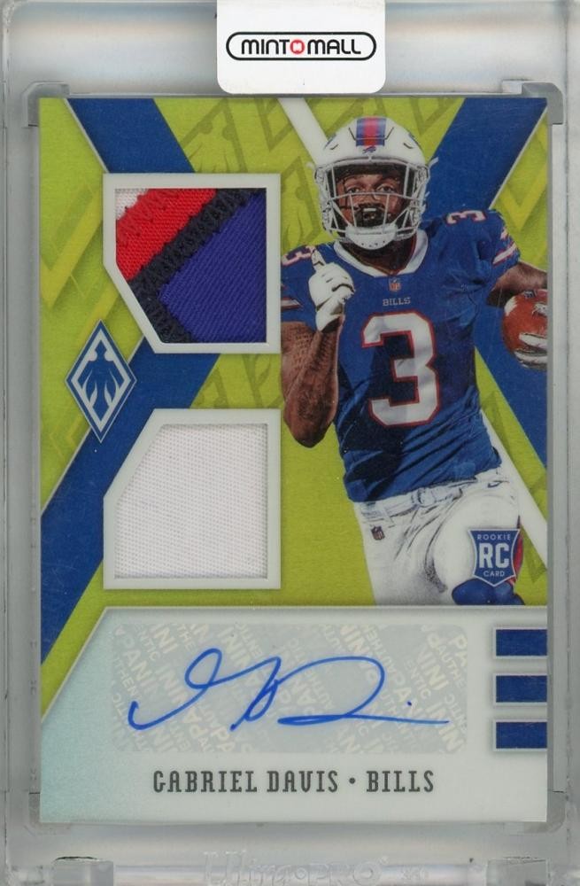 2020 Panini Phoenix Gabriel Davis Rookie Auto Dual Jersey Prime Yellow /75 AU MEM RC