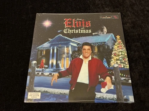 ELVIS PRESLEY LP FROM ELVIS AT CHRISTMAS GLITTER SPLATTER VINYL SEALED MRS MINT