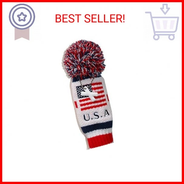 Craftsman Golf США флаг вязаный помпон помпон белый синий красный драйвер, фервей вуд, гибрид H - Изображение 2 из 2