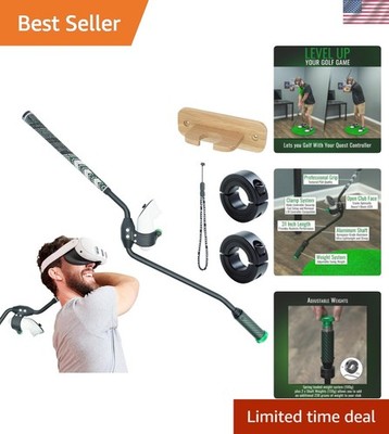 Realistic VR Golf Club Handle for Quest 3 & Pro - Adjustable & Ergonomic Design