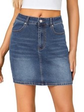 Guess Women's 28 Blue Denim Mini Skirt 100 Cotton C0676