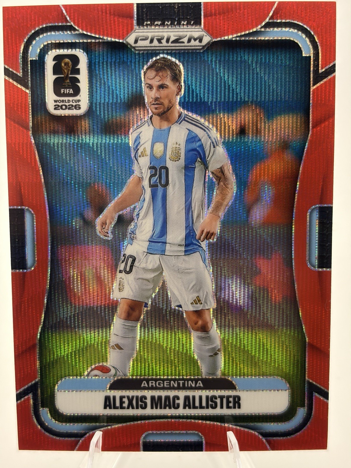 2026 Panini Prizm FIFA World Cup Alexis Mac Allister Red Wave Prizm #15 /39